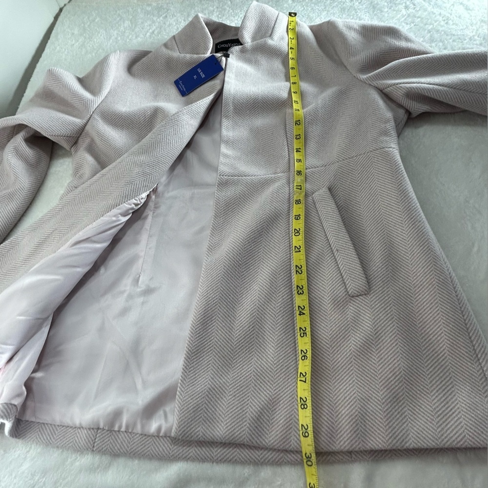 Chou Yatou Elegant Women's Herringbone Tan and Pale Pink and Jacket Size XL - Picture 12 of 14